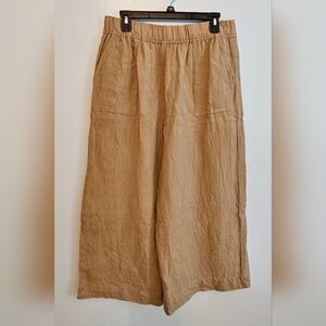 Chic Camel/Tan Wide Leg Women's Linen Pants
